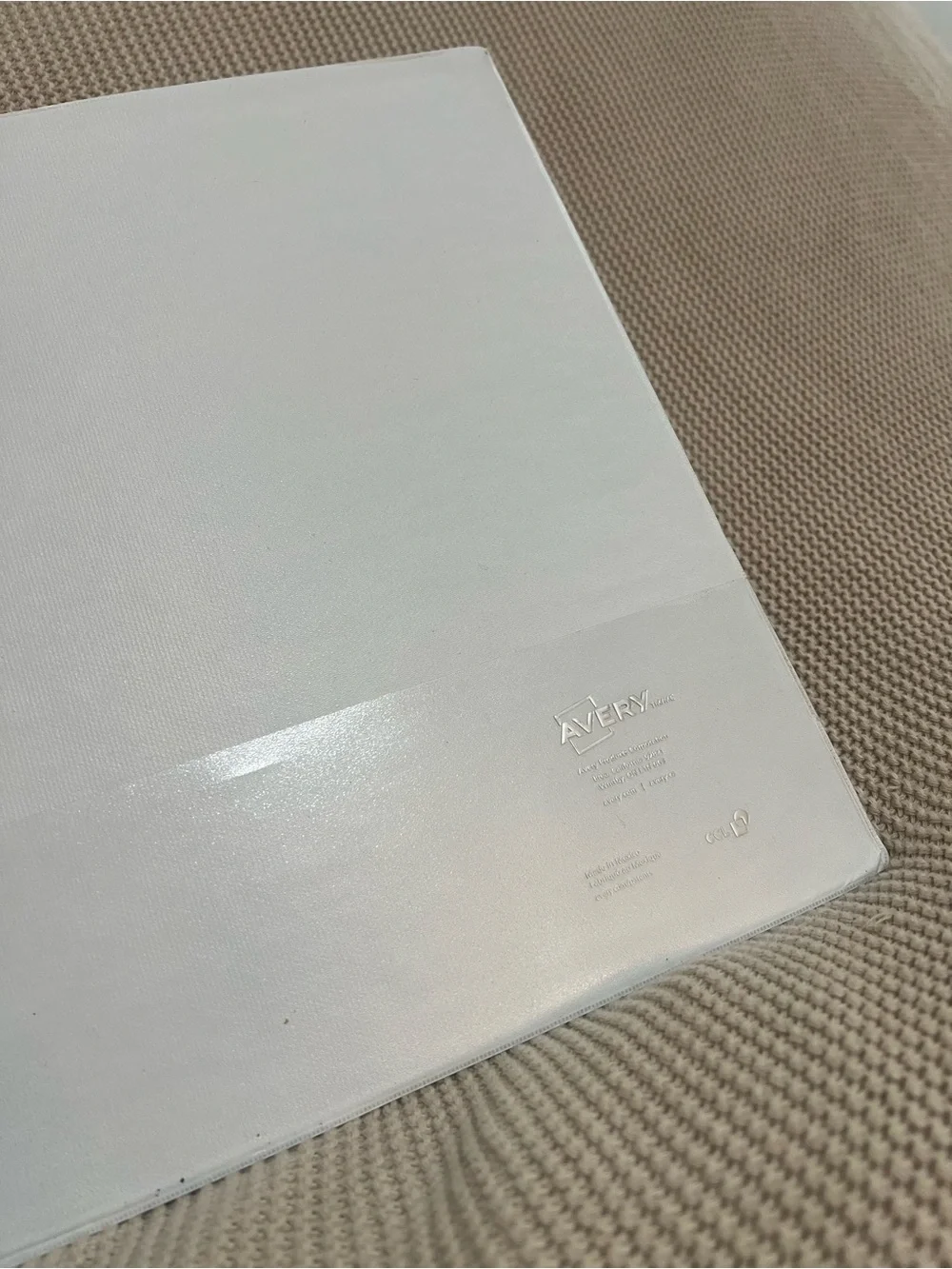 White 3.5 inch 3 Ring Binder Clear View Cover Office School Organizer Used